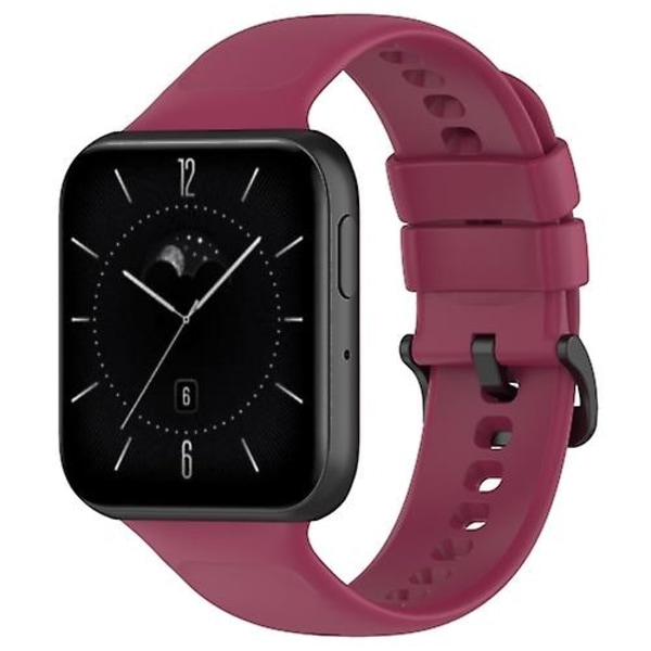 For Oppo Watch 3 Pro Solid Color Soft Silicone Watch Band Wine Red