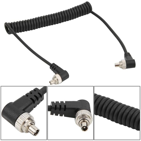 100 cm han til han Flash PC Sync-kabel med skruelås til Canon / Nikon kamera og blitzforbindelseskabel