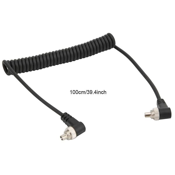 100 cm han til han Flash PC Sync-kabel med skruelås til Canon / Nikon kamera og blitzforbindelseskabel