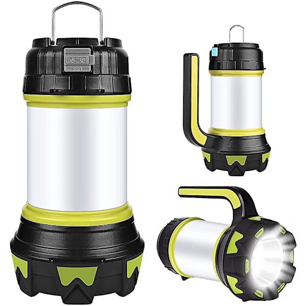 Bärbar campinglykta, USB uppladdningsbar led campingljus Dimbar Ip65