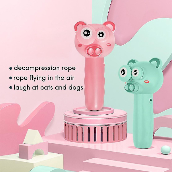 Söt Piggy Rope Launcher Toy Barn utomhusleksaker Dekompression B