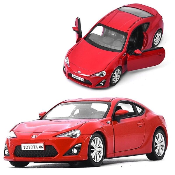 1/36 Legering Diecast modellbil Toyota Gt86 Metall sportsbil leketøy Trekk tilbake 2 dører Statisk modell samling kjøretøy leker for gutter Red No Box