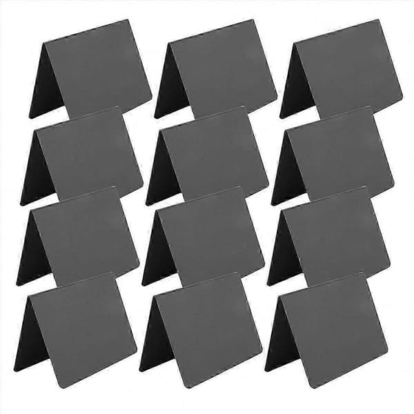 12 mini griffeltavlor, 4x3 tum små svarta skyltar