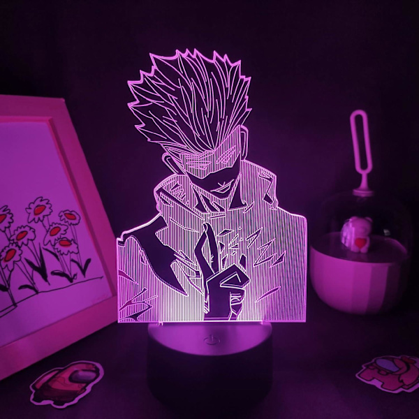 3d Illusion Led Natlys Jujutsu Kaisen Anime Figur Gojo Satoru Farverig Soveværelsesbord Dekoration Manga Fødselsdagsgave Pxjd