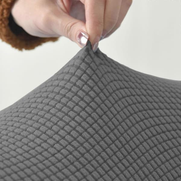 Sett med 2 plysj-armlenebeskyttere i polyester for sofa, til hjem og kontor, turkisblå Light Grey