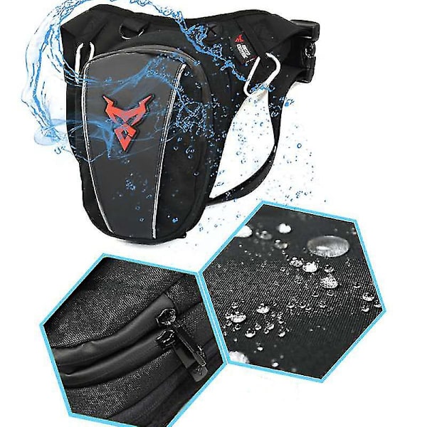 Moottoripyörän matalavyötäröinen jalkalaukku - Vedenpitävä moottoripyörän taktinen matka Matkapuhelin/matkapuhelimen käsilaukku Fanny Pack Bag reisivyöllä ja lantiovyöllä