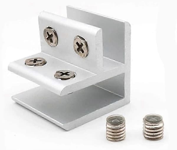 4 pak 90 klemmer til glas til glas, fastgørelse til to sidepaneler, bruser, borde, paneler, 10-12mm 3,8*4*4cm N