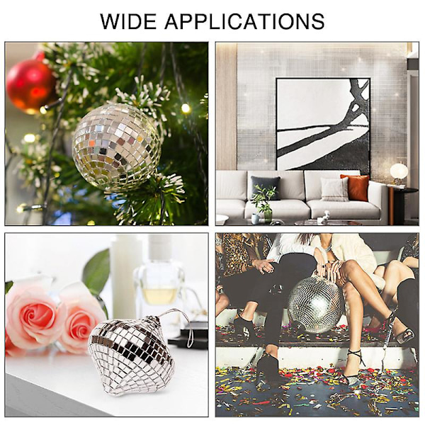 Disco Ball DIY Glass Speil Stickers Vegg Stickers Selvklebende Hjem Vegg Dekor Silver
