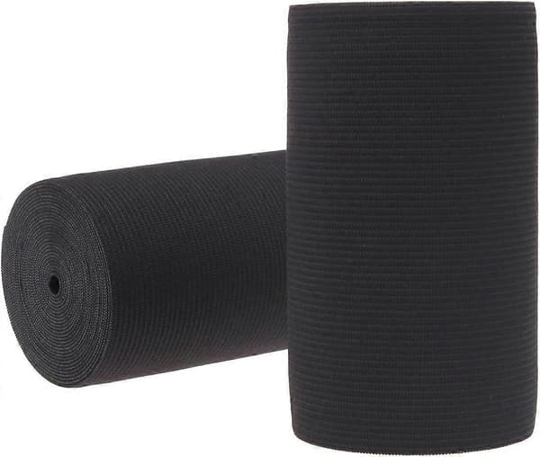 SeraphinaT 4-tommer bred sort strikket kraftig strækbar elastik 3 yards sort