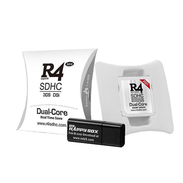 2023 R4 Gold Pro Sdhc For Ds/3ds/2ds/ Revolution Cartridge med usb-adapter Silver 1 Pcs