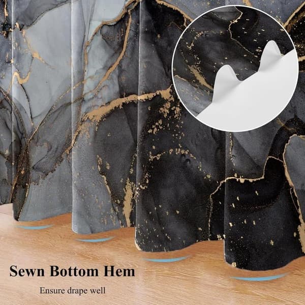 Waterproof Marble Pattern Shower Curtain – Moisture Resistant and Washable, 180×180 cm B