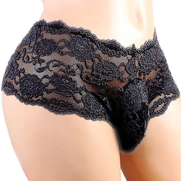 Miesten pitsihousut Eroottiset alusvaatteet Alusvaatteet alushousut Black 3XL