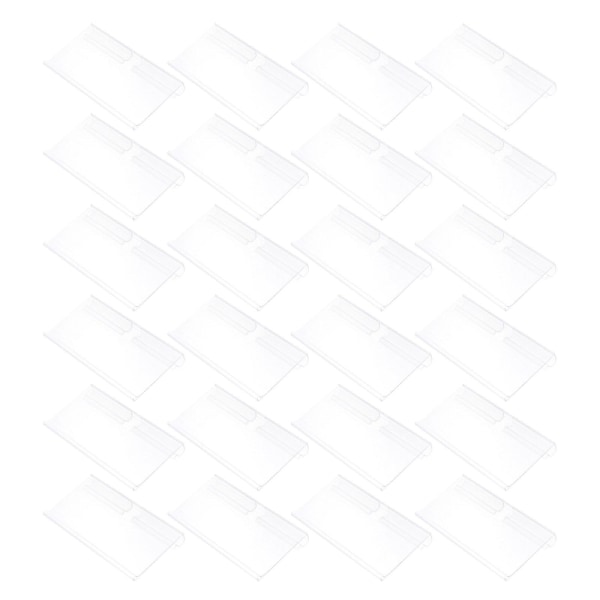 100 Stk Akryl Stande Display Minihylder Mini Display Skilte Supermarked Shop Label Clip Transparent color 8X4.2X0.5CM