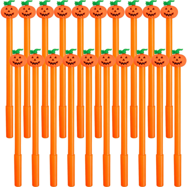 Halloween Black Gel Ink Pens Pumpkin Pens Uutuus Halloween Thanksgiving Day Kynät Halloween Party Favors Pussin täyttöpakkaukset (20)