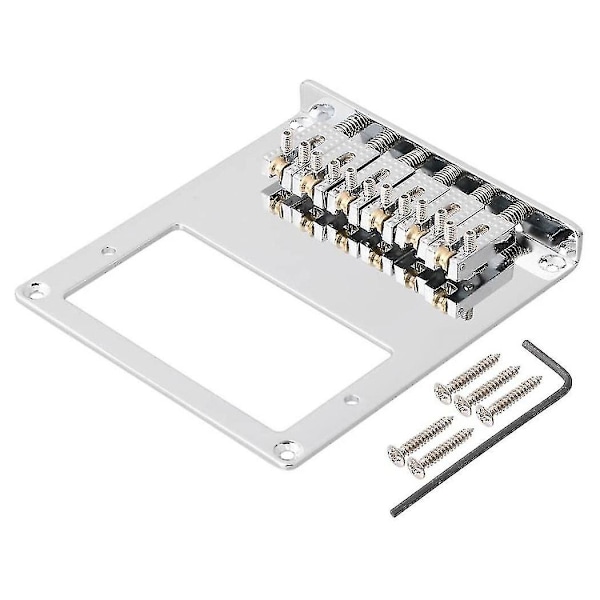 6 rullsadel 6-strängad Humbucker gitarrstall för Tele-gitarr (krom)