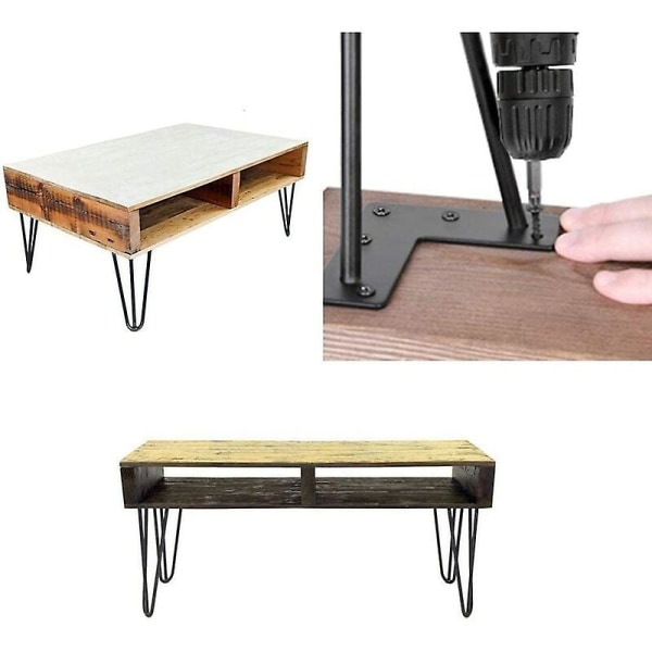 Hårnåle bordben, 50 cm , sæt med 4 gør-det-selv metalmøbler ben Garderobeskuffer og sengebord