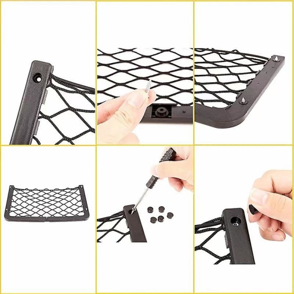 Bil Elastisk String Opbevaring Net Lomme Organizer Cargo Mesh Net Sæde Ryg Organizer Bil Caravan Båd Camping Auto Tilbehør| | 1