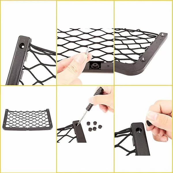 Elastisk bilnet Lomme Organizer Last Net Sæde Ryglæns Organizer Bil Campingvogn Båd Camping Auto Tilbehør| | 2