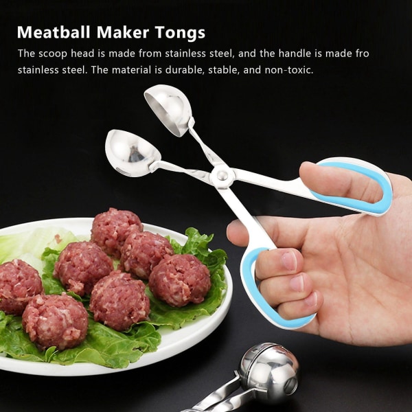 Meatball Maker Tong Meat Baller Scoop Rostfritt stål Ball Maker Köttbulltång för frukt Köttbal