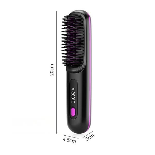 Rechargeable Heated/Straightening Brush - Electric Ceramic Brush with USB, LCD, and Ion Function, Rechargeable blue