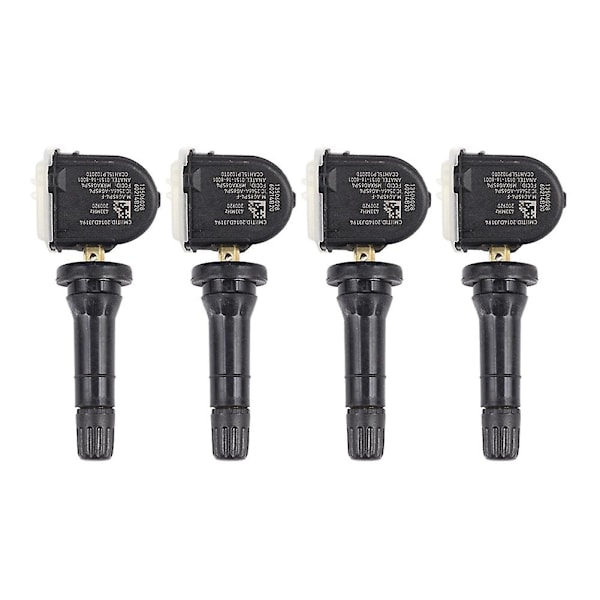 4 stk 13506028 433MHz TPMS Dæktrykssensor Dæktryksventil til Opel Adam Ampera 13598773 Black Silver