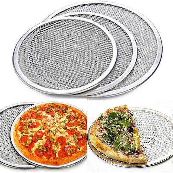 Pizzaskärm Aluminiumlegering Platt Mesh Pizzaskärm Ugn 6/8/9/10/12/14 Tum 6 Inch