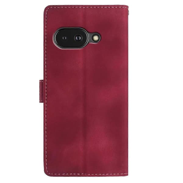 Telefonfodral i läder med präglad fjäder Red For Google Pixel 9a
