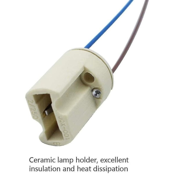 10 stk G9-lampeholdere Teflon-tråd,halogenlamper Keramisk koblingssokkel,g9-lampeholder 250v G9 S