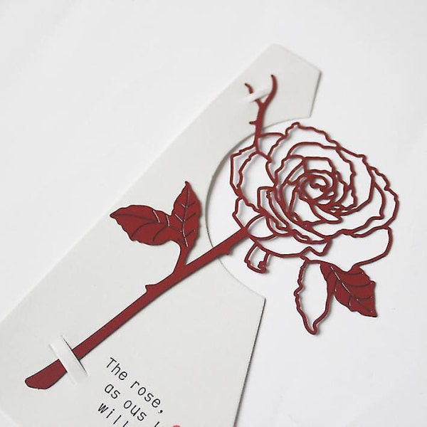 Rose Bookmark Delicate Metal Bookmark Nice Crystal Bookmark(punainen)(1kpl)