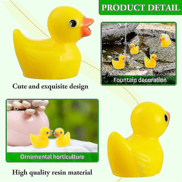 Mini Gule Ænder Ænder Tiny Duckies Have Landskab Akvarium Dukkehus Potteplanter Dekoration 100 Pcs