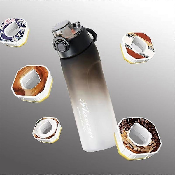 2025 720ML Smaksatt Vattenflaska med 7 Frukt Doftflaska med 1 Smak Pod Black and White
