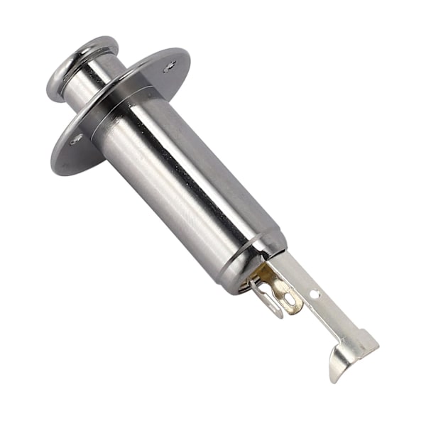 Guitar Bass Pickup 6,5 mm End Pin Jack Output Socket Plug Socket til Bas Elektrisk Guitar sølv(Rou