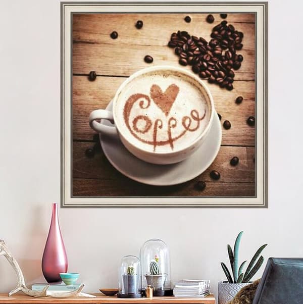 Kaffekoppi timanttimaalaus (30x30cm)