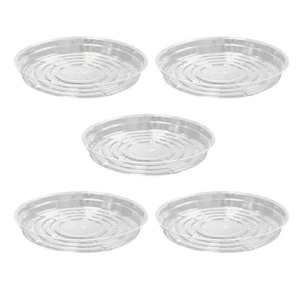 Kraftiga Växtfat - 5 st Genomskinliga Plastbrickor för Inomhus & Utomhus clear 10 In