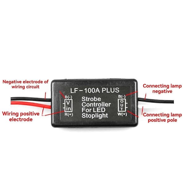 LF-100A Bil Blinklys Strobe Kontroller Blinkmodul Black