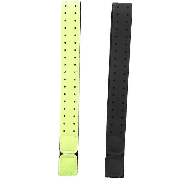 2 stk. justerbart og åndbart erstatningsarmbånd blødt rembånd til pulsmåler - (sort+grøn) Black Green