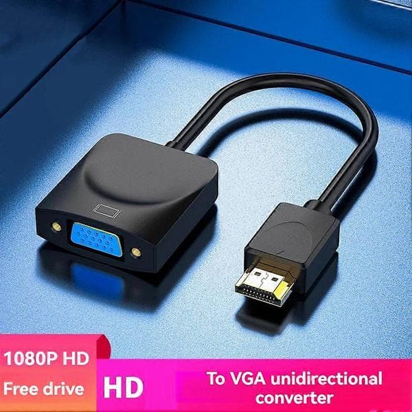 HDMI-kompatibel til VGA-adapter hann til hunn videokonverterer Svart