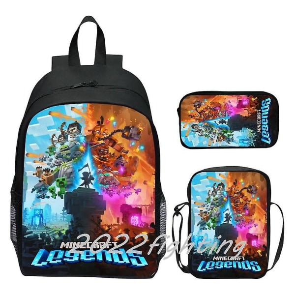 Minecraft Reppu Sarjakuvapelit 3 kpl Koulureput tytöille Pojille Set Peruskoulun lasten opiskelijoiden kuorman lievitys Mochilas multi