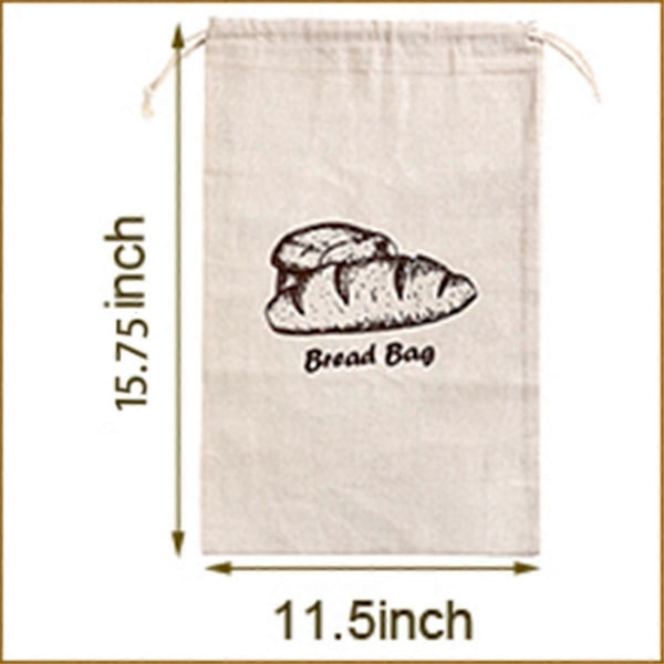 Linned Brødposer til Hjemmebagt Brødbeholder, 2 Stk 30X40cm Ubleget & Genanvendelig Brødopbevaring, N