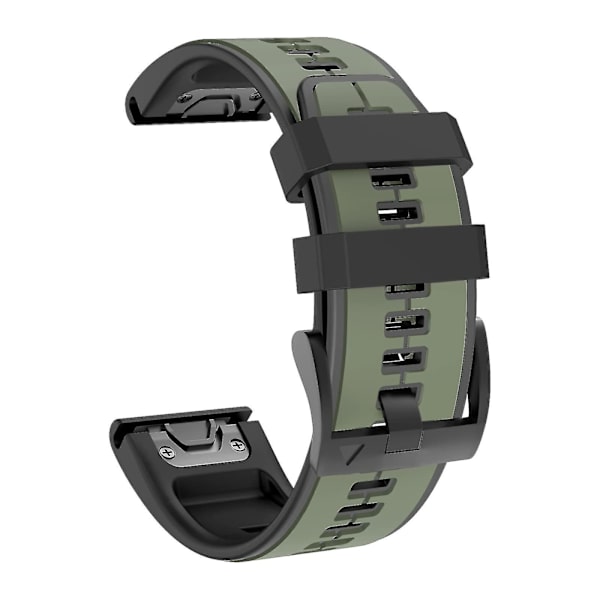 Rem til Garmin Fenix ​​6x, lettilpasning af bløde silikonebånd Udskiftning til Fenix ​​7x/fenix 6x Pro/fenix 5x/fenix 5x Plus/descent Mk2 Army Green Black