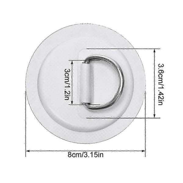 4 stk. D-ring Patch til oppustelig båd Kajak Sup Cirkulær D-ring Pad Rustfrit Stål D-ring Spænde Pvc Patch Paddleboard Kano Rafting Tilbehør b Db - Black