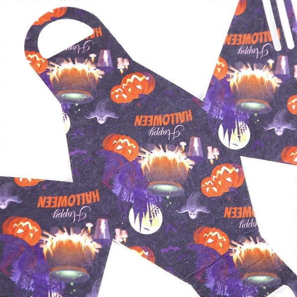 10 stk. Halloween slikpose i filtstof - Halloween Trick or Treat slikopbevaringspose - edderkoppespind+Sk Multicolor Ghost Candy Spider