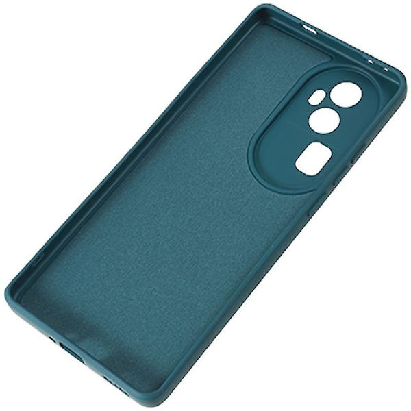 För Oppo Reno10 5G Gummerat TPU- phone case Candy Color Fiberfoder Anti- cover Army Green