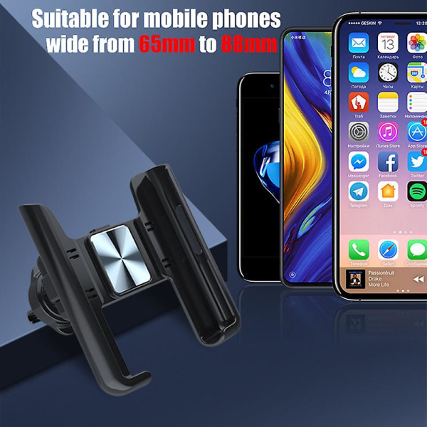 Universal Car Air Vent Clip Telefonholder 360 Rotasjon Bil Mobiltelefon Bracket Gravity Bil Telefon Holder Støtte Bredde Fra 65 88mm| | Black