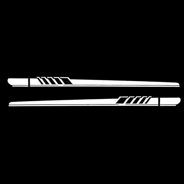 2 stk Universal Car Side Stripe Stickers Sports Decal Car Body Styling Decoration Sticker Auto Exterior Decoration Accessories| | White