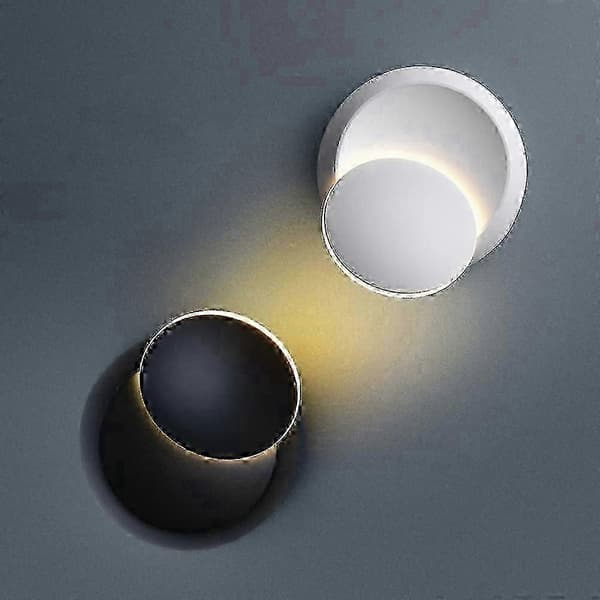 Moderne Eclipse LED Væglampe 5W Sort Jern Loftslampe Varm Hvid 2 i 1 til Hjemmet