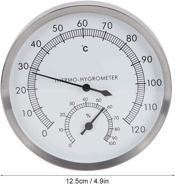 2-i-1 Sauna Termometer Hygrometer i Rustfritt Stål Thermo-Hygrometer Innendørs Sauna Utstyr Tilbehør