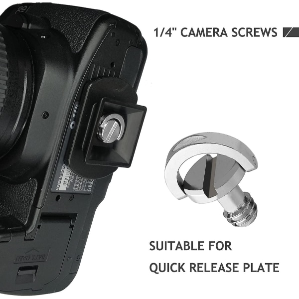 3 mm (5 stk) skruer med D-ring 1/4" kameraskruer, kamerastativmonteringsskruer, hurtigutløserplate av Frgyee