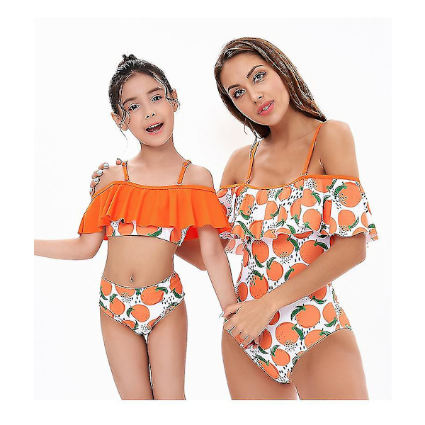 Badedragt Kvinde Pige, Strand Badedragt Printet Bikini, Voksne Børn Mor og Datter Badetøj (1 stk)