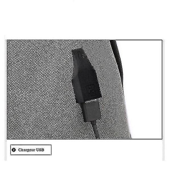 Ryggsäck Herr USB Laddning Retro Canvas Hörlurar Hål Resor Sport Casual Multifunktionell Ryggsäck Khaki